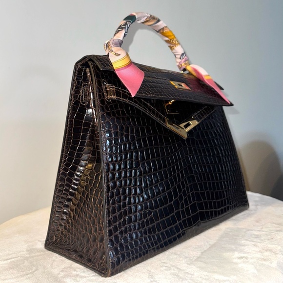 32 Hermes’ Kelly crocodilia vintage - Picture 5 of 6